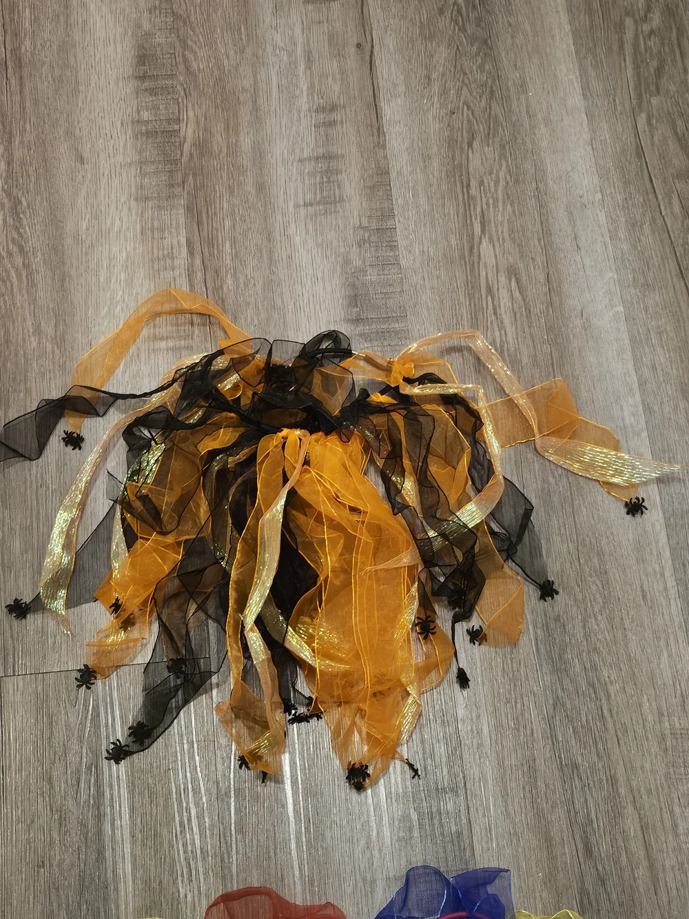 Kids Rainbow & Orange Black Tulle Costume Skirts Set